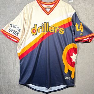 OT Sports Tulsa Drillers Baseball Jersey Size 50 Navy/White/Red/Yellow